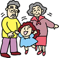 イラスト：祖父母と孫