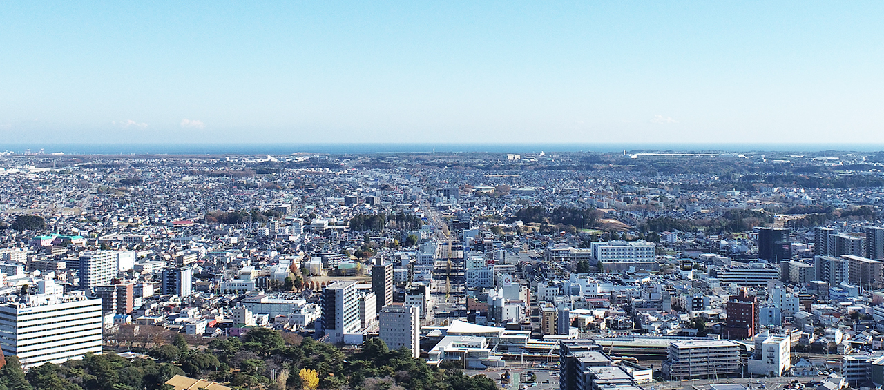 写真 ドローンで撮影したひたちなか市街