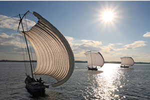 霞ヶ浦の帆船の写真