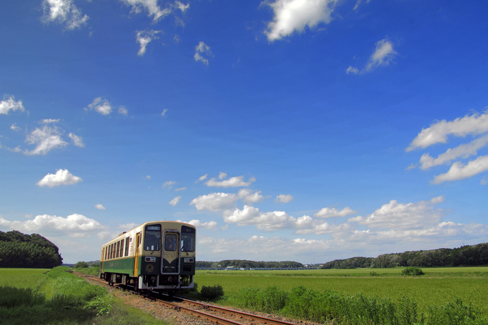 写真：ひたちなか海浜鉄道と田園