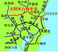 地図：北関東自動車道
