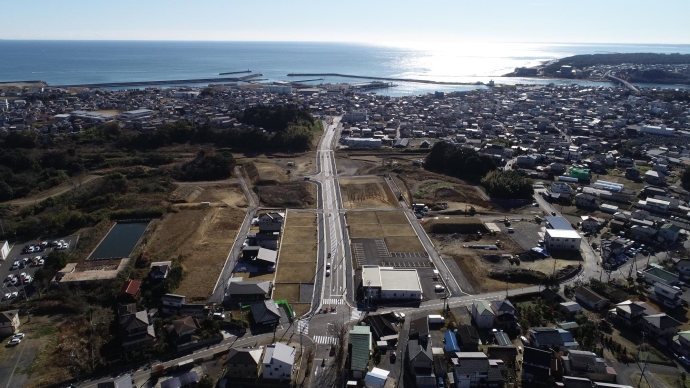 和田町常陸海浜公園線開通区間の全景の写真