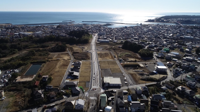 船窪土地区画整理事業地区を上空から撮影した写真