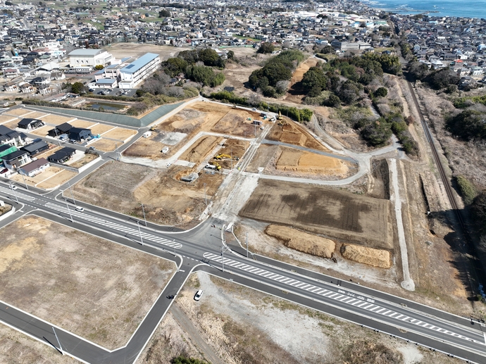 船窪土地区画整理事業地区を上空から撮影した写真