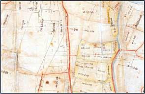 地図：地籍調査前のあざきり図