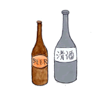 ビールびん、一升びんのイラスト