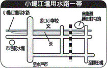 地図：小場江堰用水路一帯