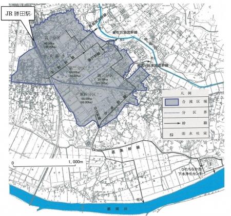 地図：合流式下水道区域