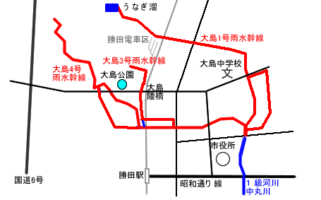 大島雨水幹線の地図