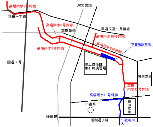 高場雨水幹線の地図