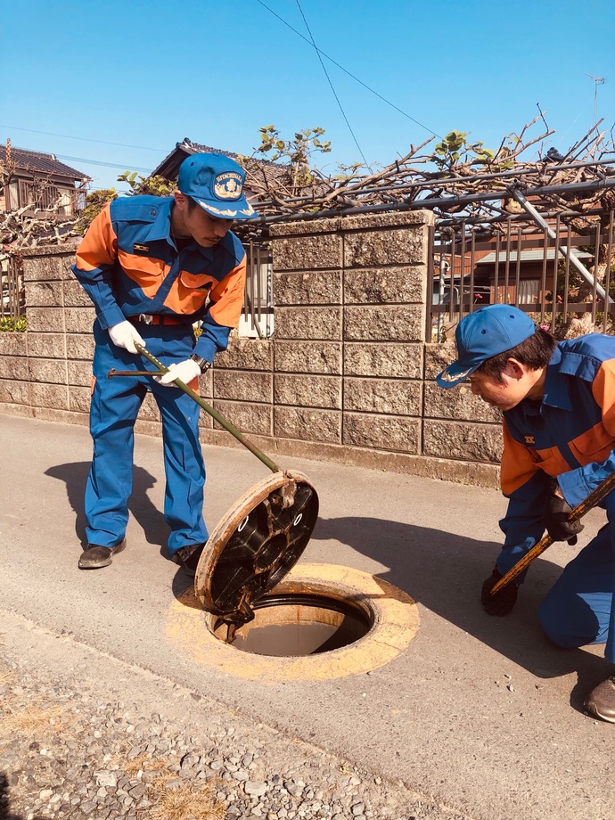 写真：水利点検の様子