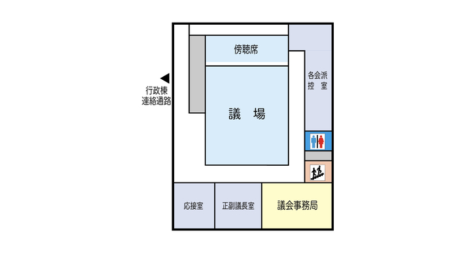 議事堂棟2階案内図