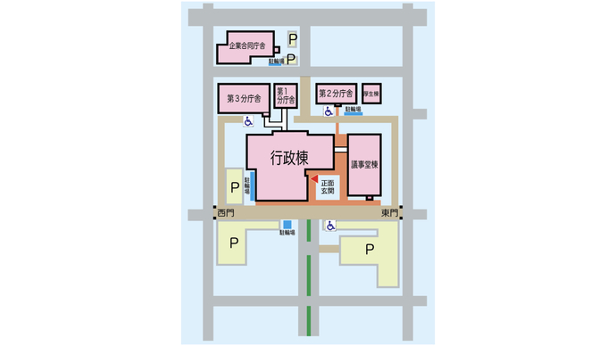 本庁建物の配置図