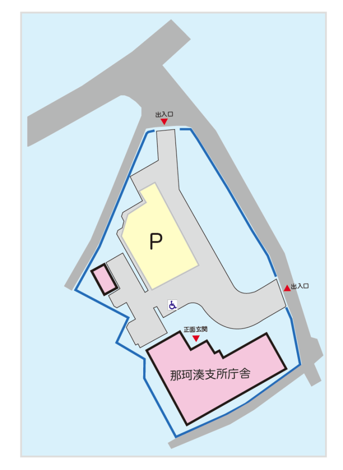 那珂湊支所の建物の配置図