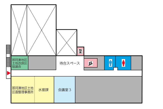 那珂湊支所2階の案内図