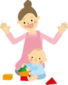赤ちゃんと保育士さんのイラスト