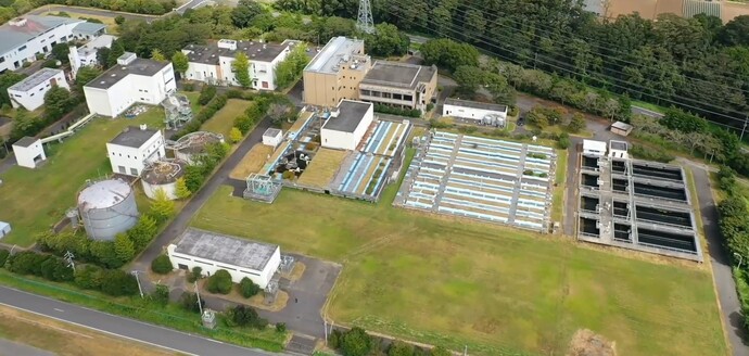 上空から見た下水浄化センター