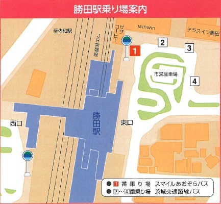 地図：勝田駅乗り場案内