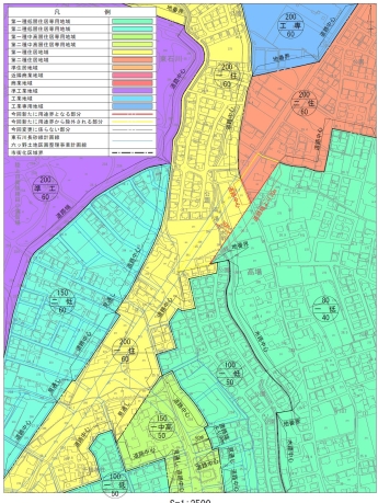 地図：東石川高野線沿線用途地域変更
