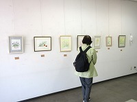 写真：花を描く水彩色鉛筆教室展