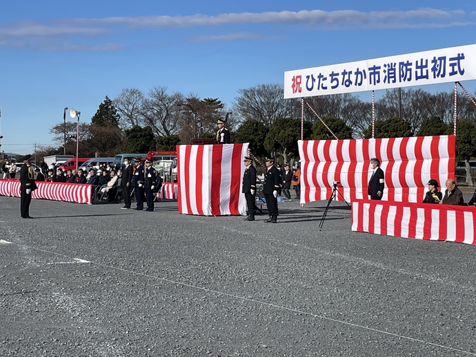 写真：出初式に参加する大谷市長