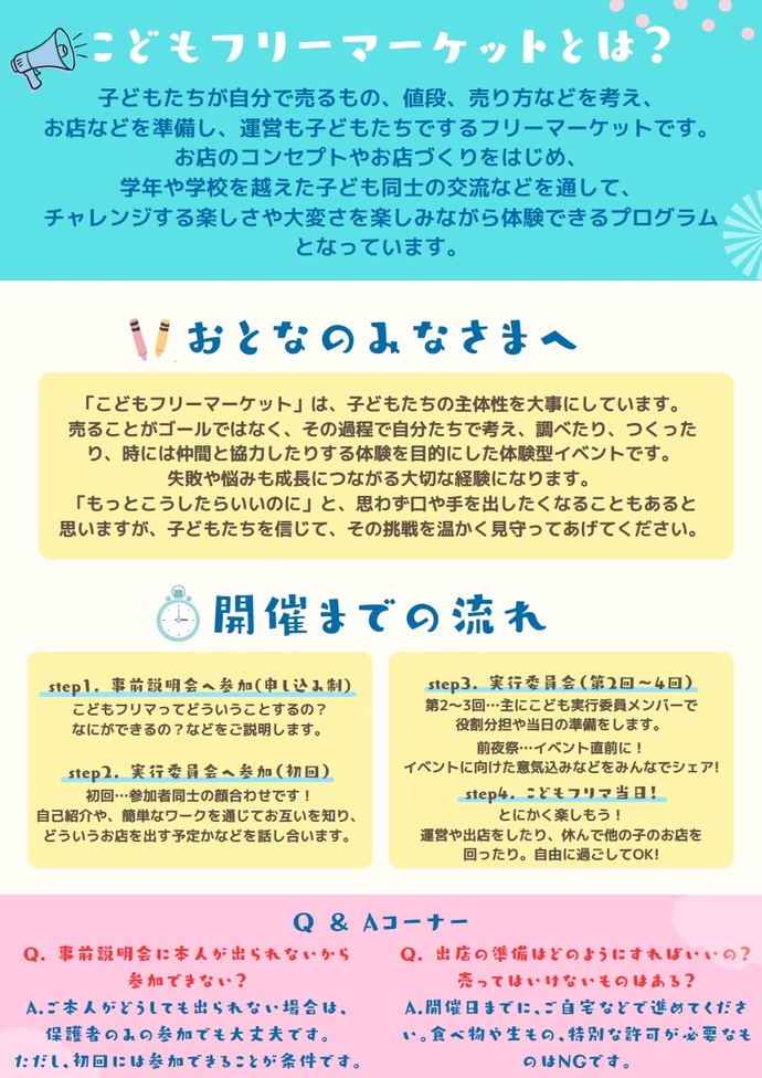 こどもフリマチラシ裏