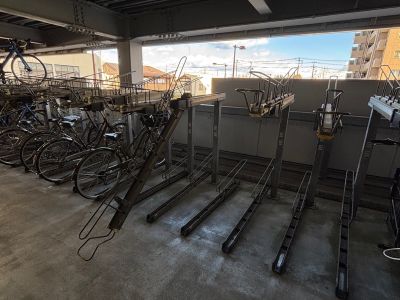 自転車ラックの写真