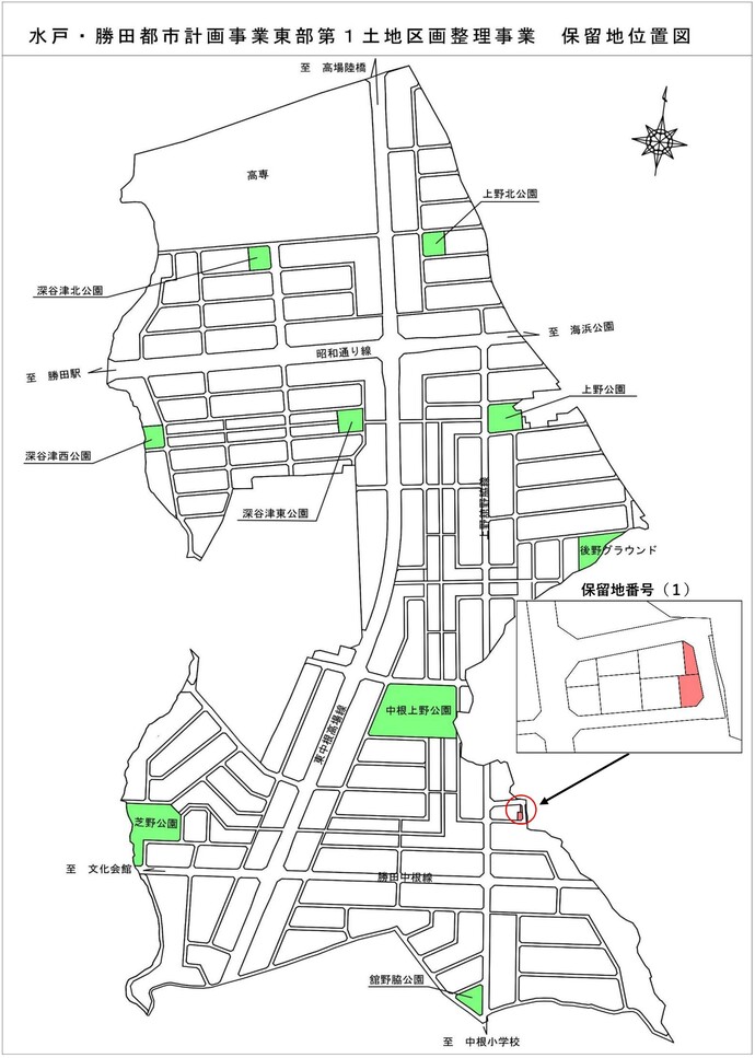 東部第1保留地位置図