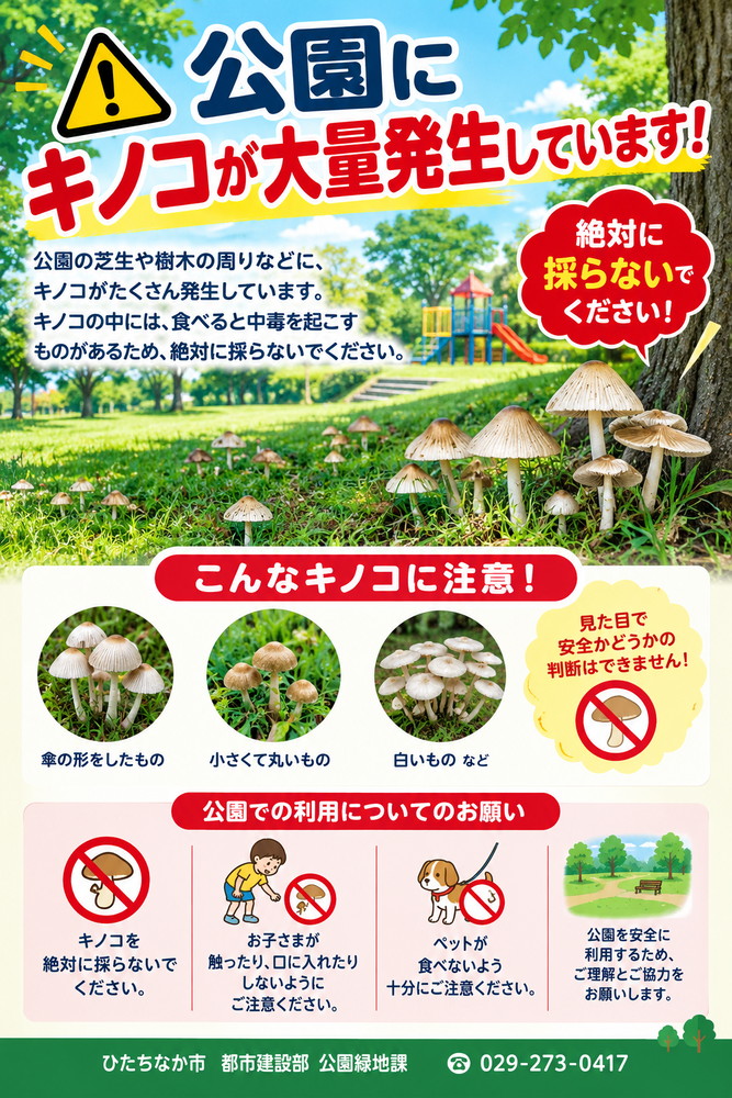 キノコに注意